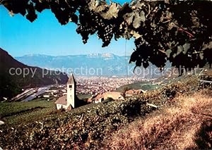 Seller image for Postkarte Carte Postale 73628619 St Justina Suedtirol Panorama mit Kirche und Mendelpass St Justina Sued for sale by Versandhandel Boeger