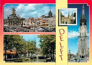 Postkarte Carte Postale 73630505 Delft Stadtplatz Kanal Bruecke Dom Delft