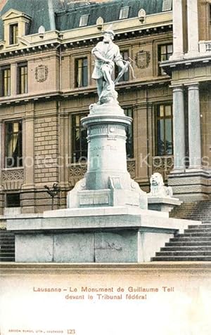 Image du vendeur pour Postkarte Carte Postale 13508159 Lausanne VD Monument de Guillaume Tell devant la Tribunal federal Lausa mis en vente par Versandhandel Boeger