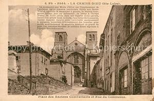 Postkarte Carte Postale 13557387 La Chaise-Dieu Place des anciens Combattants et Rue du Commerce ...