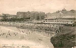 Postkarte Carte Postale 13623896 Biarritz Pyrenees Atlantiques Grande Plage Hotel Victoria Biarri...