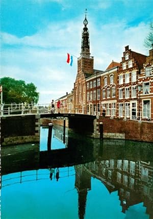 Postkarte Carte Postale 73625386 Leiden Steenschuur met Lodewijkskerk Leiden