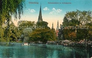 Postkarte Carte Postale 73551908 Oldenburg Niedersachsen Schwanenteich im Schlossgarten Oldenburg...