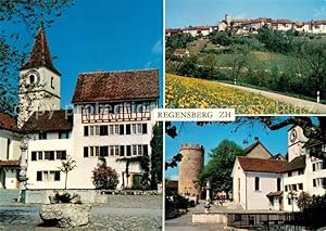 Postkarte Carte Postale 13630727 Regensberg Dielsdorf Kirche Schloss Turm Panorama Regensberg Die...
