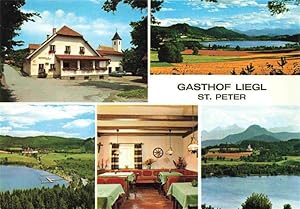Postkarte Carte Postale 73970708 St Georgen Laengsee Kaernten AT Gasthof Liegl Gastraum Seepanora...