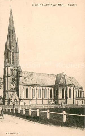 Postkarte Carte Postale 13632047 Saint-Aubin-sur-Mer Seine-Maritime Eglise Saint-Aubin-sur-Mer