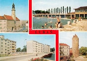 Postkarte Carte Postale 73631932 Luban Rathaus Freibad Wohnsiedlung Turm Luban
