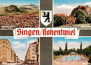Bild des Verkufers fr Postkarte Carte Postale 73927227 Singen Hohentwiel Panorama mit Hohenkraehen und Hohentwiel Aachbad Ekke zum Verkauf von Versandhandel Boeger