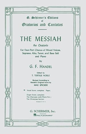 Image du vendeur pour Messiah : An Oratorio Complete Vocal Score mis en vente par GreatBookPricesUK