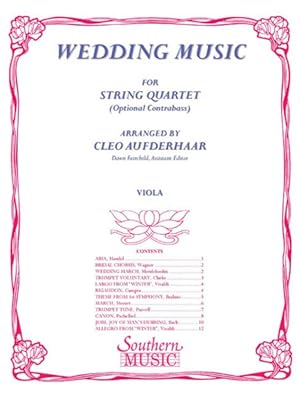 Image du vendeur pour Wedding Music : For String Quartet Optional Contrabass, Viola mis en vente par GreatBookPricesUK