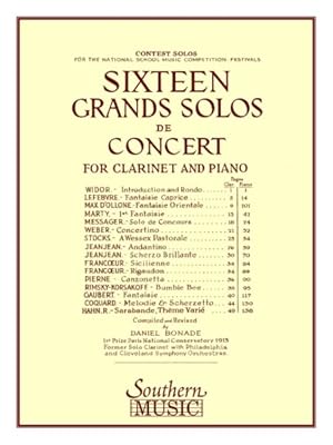 Immagine del venditore per 16 Sixteen Grand Solos De Concert : Woodwind Solos & Ensemble/B-flat Clarinet Collection venduto da GreatBookPricesUK