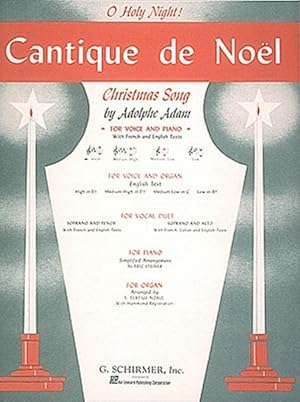 Imagen del vendedor de Cantique De Noel / O Holy Night : High Voice E-flat and Piano a la venta por GreatBookPrices