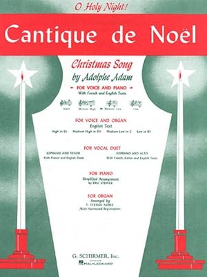 Imagen del vendedor de Cantique De Noel - O Holy Night : Medium Low Voice in C and Piano a la venta por GreatBookPrices