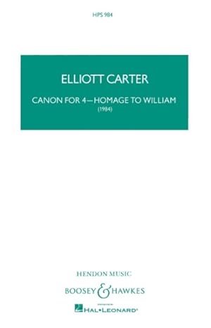 Immagine del venditore per Canon for 4 - Homage to William : For Flute, Bb Bass Clarinet, Violin and Cello venduto da GreatBookPrices