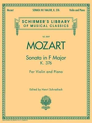 Seller image for Sonata in F Major, K. 376, For Violin and Piano for sale by GreatBookPrices