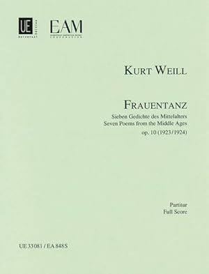 Bild des Verkufers fr Frauentanz, Op. 10 1923/24 : Seven Poems from the Middle Ages zum Verkauf von GreatBookPrices