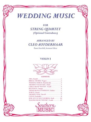 Bild des Verkufers fr Wedding Music for String Quartet Optional Contrabass : Violin 1 zum Verkauf von GreatBookPrices