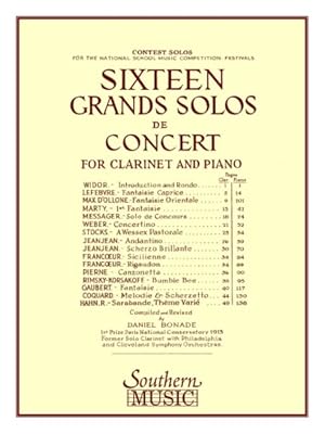 Imagen del vendedor de 16 Sixteen Grand Solos De Concert : Woodwind Solos & Ensemble/B-flat Clarinet Collection a la venta por GreatBookPrices
