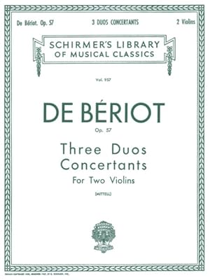 Imagen del vendedor de 3 Duos Concertante, Op. 57 : Score and Parts a la venta por GreatBookPrices