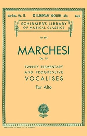 Imagen del vendedor de 20 Elementary And Progressive Vocalises, Op. 15 a la venta por GreatBookPrices