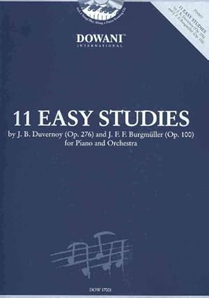 Image du vendeur pour 11 Easy Studies : By J. B. Duvernoy Op. 276 and J. F. F. Burgmuller Op. 100 for Piano and Orchestra mis en vente par GreatBookPrices