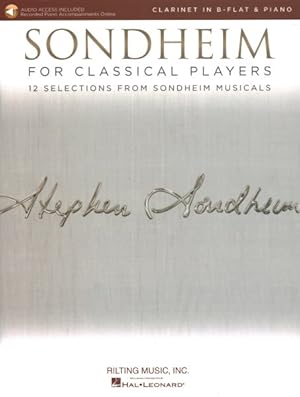 Immagine del venditore per Sondheim for Classical Players : Clarinet in B-flat and Piano With Online Accompaniments; Includes Downloadable Audio venduto da GreatBookPrices