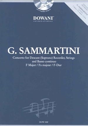 Imagen del vendedor de Concerto for Descant Soprano Recorder, Strings and Basso Continuo F Major/Fa Majeur/F-dur : 1695 - 1750 a la venta por GreatBookPrices