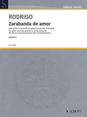 Imagen del vendedor de Zarabanda De Amor : From the Ballet Pavana Real 1955; String Quintet or String Orchestra Score and Parts a la venta por GreatBookPrices