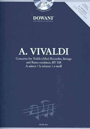 Imagen del vendedor de Concerto for Treble Alto Recorde, Strings and Basso Continuo, Rv 108 : A Minor / La Mineur / A-moll a la venta por GreatBookPrices