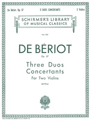 Bild des Verkufers fr 3 Duos Concertante, Op. 57 : Score and Parts zum Verkauf von GreatBookPrices
