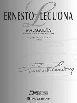 Seller image for Malaguena : Arranged for 1 Piano, 4 Hands by Luis Sucra for sale by GreatBookPrices