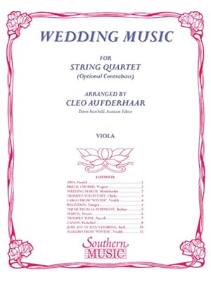 Immagine del venditore per Wedding Music : For String Quartet Optional Contrabass, Viola venduto da GreatBookPrices