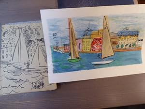 Image du vendeur pour Les Ctes Normandes. Avec grand dessin original sign de Raoul DUFY. mis en vente par Tir  Part