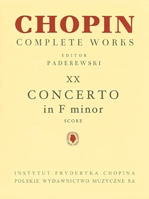 Bild des Verkufers fr Concerto in F Minor for Piano and Orchestra : Score zum Verkauf von GreatBookPrices