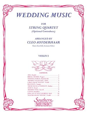 Image du vendeur pour Wedding Music for String Quartet Optional Contrabass : Violin 1 mis en vente par GreatBookPrices