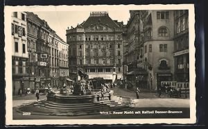 Bild des Verkufers fr Ansichtskarte Wien, Neuer Markt mit Raffael Donner-Brunnen zum Verkauf von Bartko-Reher