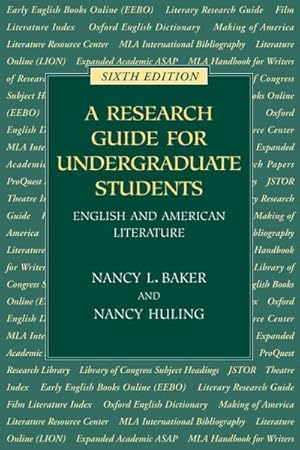 Bild des Verkufers fr Research Guide for Undergraduate Students : English and American Literature zum Verkauf von GreatBookPricesUK