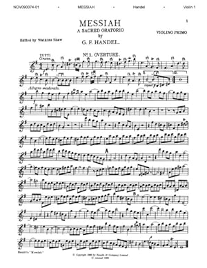 Seller image for Messiah : First Violin Part for sale by GreatBookPrices