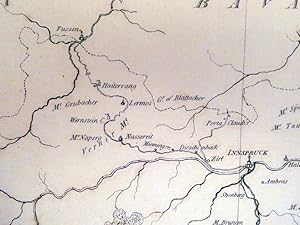 Bild des Verkufers fr Chart of places connected with the Route from Venice to Fussen in Swabia. Kupferstichkarte von A. Beaumont aus: Travels through the Rhaetian Alps. London, 1792. 45,5 x 32 cm. zum Verkauf von Antiquariat Daniel Schramm e.K.