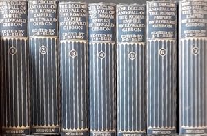 Bild des Verkufers fr The History of the decline and fall of the roman empire. Complete with colour folding maps and illustrations. --Vol.I. 20 illustrations and map. pp.LXI,510, of text, notes, appendix and index. --Vol.II. 21 illustrations and 4 maps + pp.XVI,598 of text, notes, appendix and index. --Vol.III. 20 illustrations and 2 maps + pp.XVIII,540 of text, notes, appendix and index. --Vol.IV. 20 illustrations and map and plan pp.XIV,586 f text, notes, appendix and index. --Vol.V. 21 illustrations and 1 map , pp.XVI,574, of text, notes, appendix and index. --Vol.VI. 20 illustrations and 2 maps pp.XIX,582, text, notes, appendix and index. --Vol. VII. 19 illustrations and map and plan- pp.XIV,542 of text, notes, appendix and index. zum Verkauf von FIRENZELIBRI SRL
