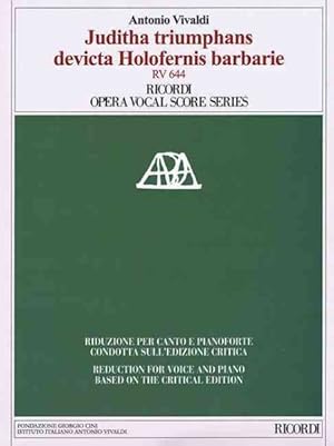 Immagine del venditore per Antonio Vivaldi : Juditha Triumphans Devicta Holofernis Barbarie, Sacrum Militare oratorium Venezia 1716, Rv 644 venduto da GreatBookPrices