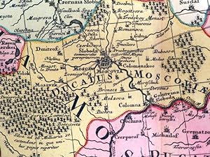 Mappae Imperii Moscovitici pars Septentrionalis (& pars Australis). 2 kolorierte Kupferstichkarte...