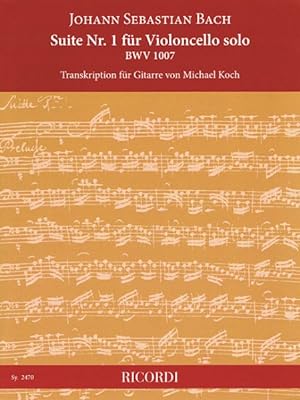 Bild des Verkufers fr Suite Nr. 1 fur Violoncello Solo : BWV 1007 zum Verkauf von GreatBookPrices