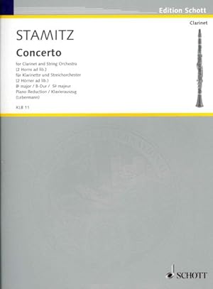 Immagine del venditore per Concerto for Clarinet in B Flat and String Orchestra 2 Horns Ad Lib. / Fur Klarinette in B Und Streichorchester 2 Horner Ad Lib. : B Flat Major / B-dur / Si Flat Majeur: Piano Reduction / Klavierauszug: Score / Partitur venduto da GreatBookPrices