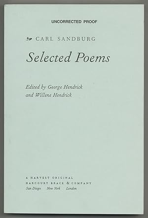 Bild des Verkufers fr Carl Sandburg Selected Poems zum Verkauf von Between the Covers-Rare Books, Inc. ABAA