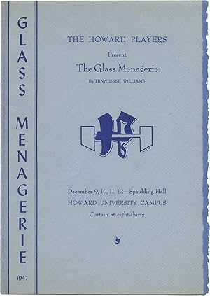 Bild des Verkufers fr The Glass Menagerie (Original program for the 1947 production at Howard University) zum Verkauf von Royal Books, Inc., ABAA