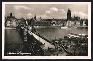 Ansichtskarte Alt-Frankfurt, Eiserner Steg, Brücke über den Main