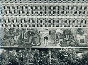 Foto Campeche Mexiko, Mosaik am Regierungspalast, 1975 - Foto: Roland Defossez