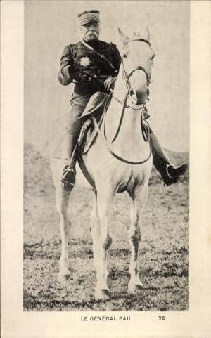 Ansichtskarte / Postkarte General Paul Pau, Portrait, Pferd