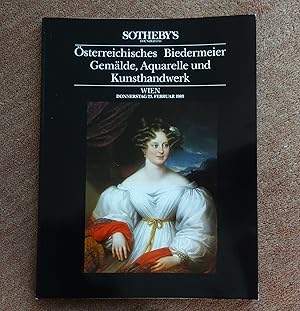 Osterreichisches, Biedermeier Gemalde, Aquarelle und Kunsthandwerk 23 Februar 1989. Sotheby's Wie...